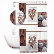 Trade Shop - Tenda Doccia Antimuffa Impermeabil 180x180cm Con Anelli Bagno Cuori Pietre 59531 -