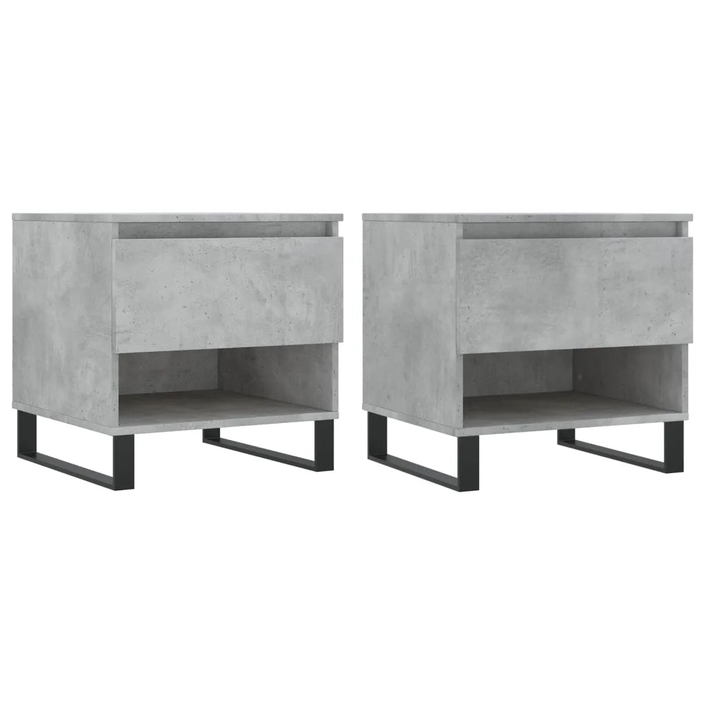 2 pz Tavolini salotto | Tavolino da caff¨¨ | Tavolino da Soggiorno Grigio Cemento 50x46x50 Legno Multistrato
