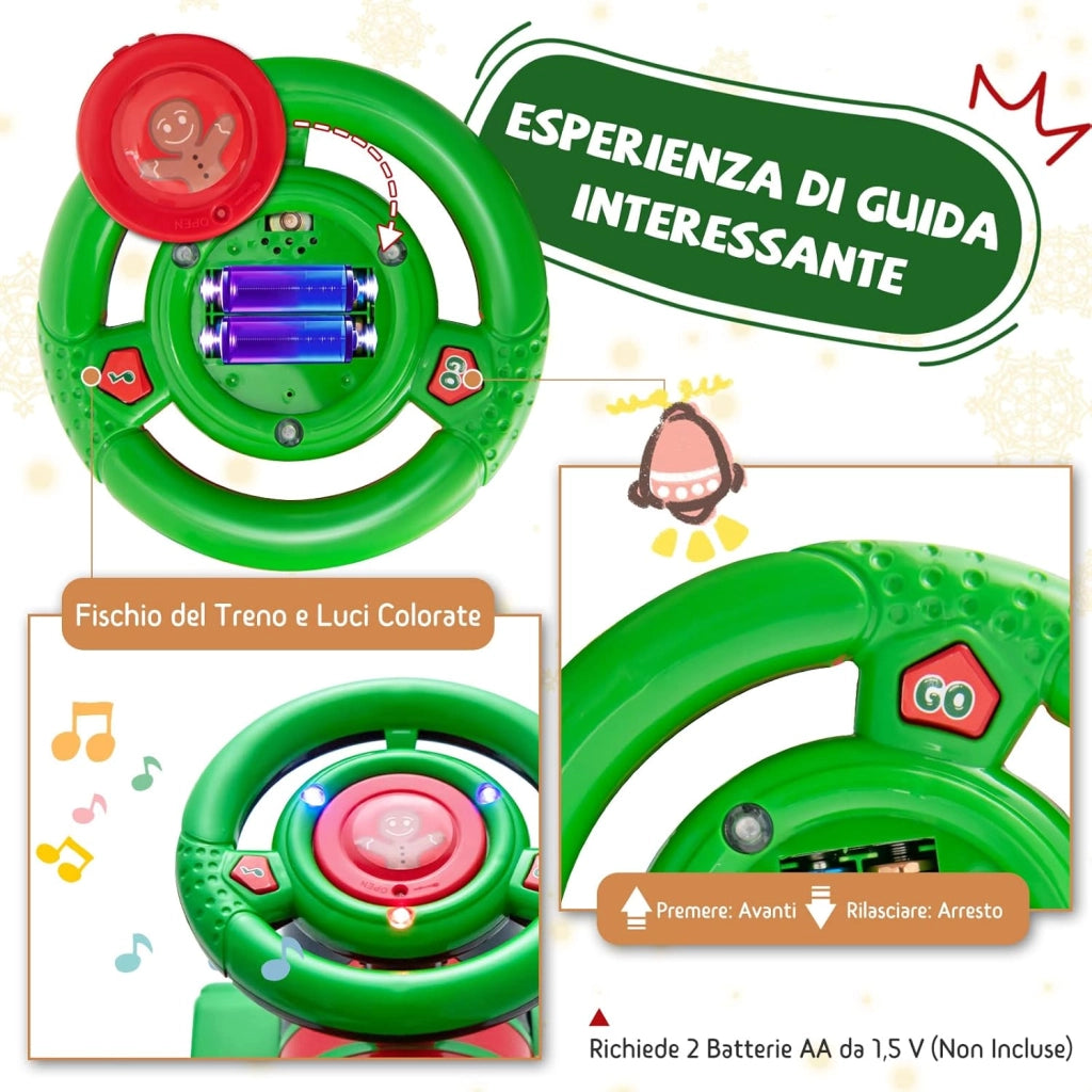 Trenino Elettrico per Bambini, Treno Giocattolo con 16 Pezzi di Binari, con Luci e Suoni, Scatola di Stoccaggio, Regalo per Bambini Anni 3+ (Verde)