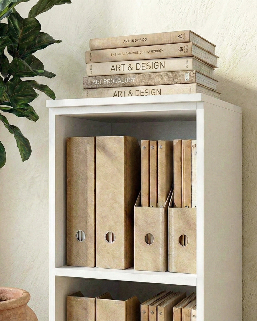 Armadio ufficio Augusta - Mobile archivio - 1 mensola inclusa - L. 45 x H. 83 x P. 42,5 cm – Bianco_