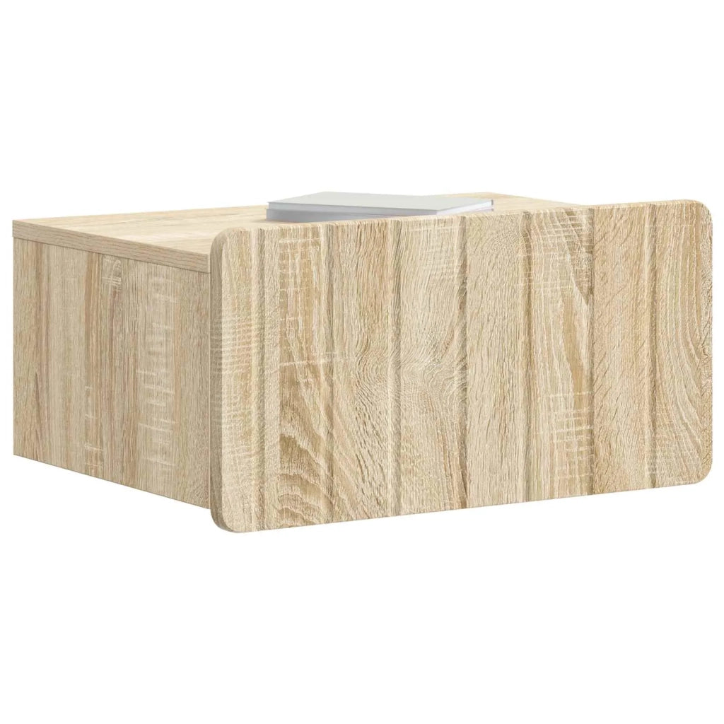Comodino | Armadio da Notte | Mobiletto da notte a muro Rovere Sonoma 49 x 34,5 x 24 cm