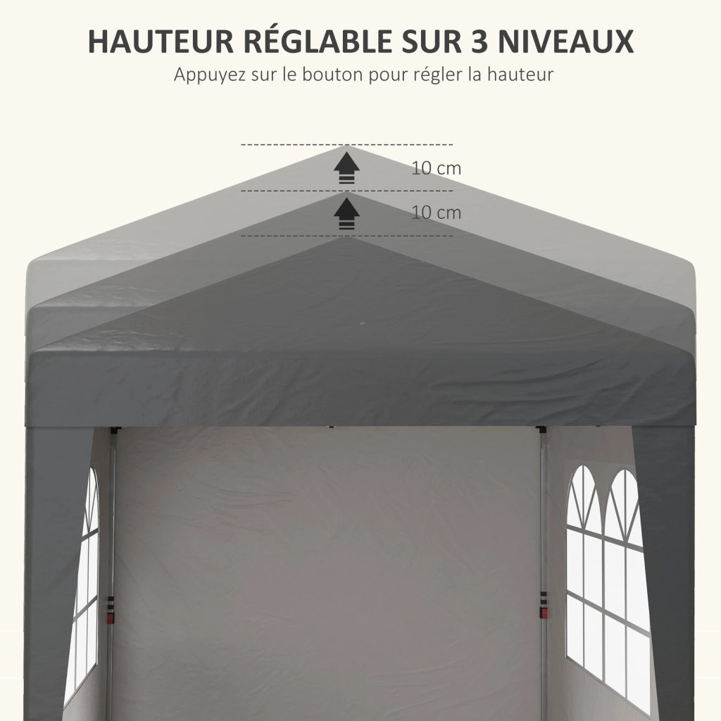 Tenda da giardino pieghevole ¨C zephmum ¨C grigio 3 pareti