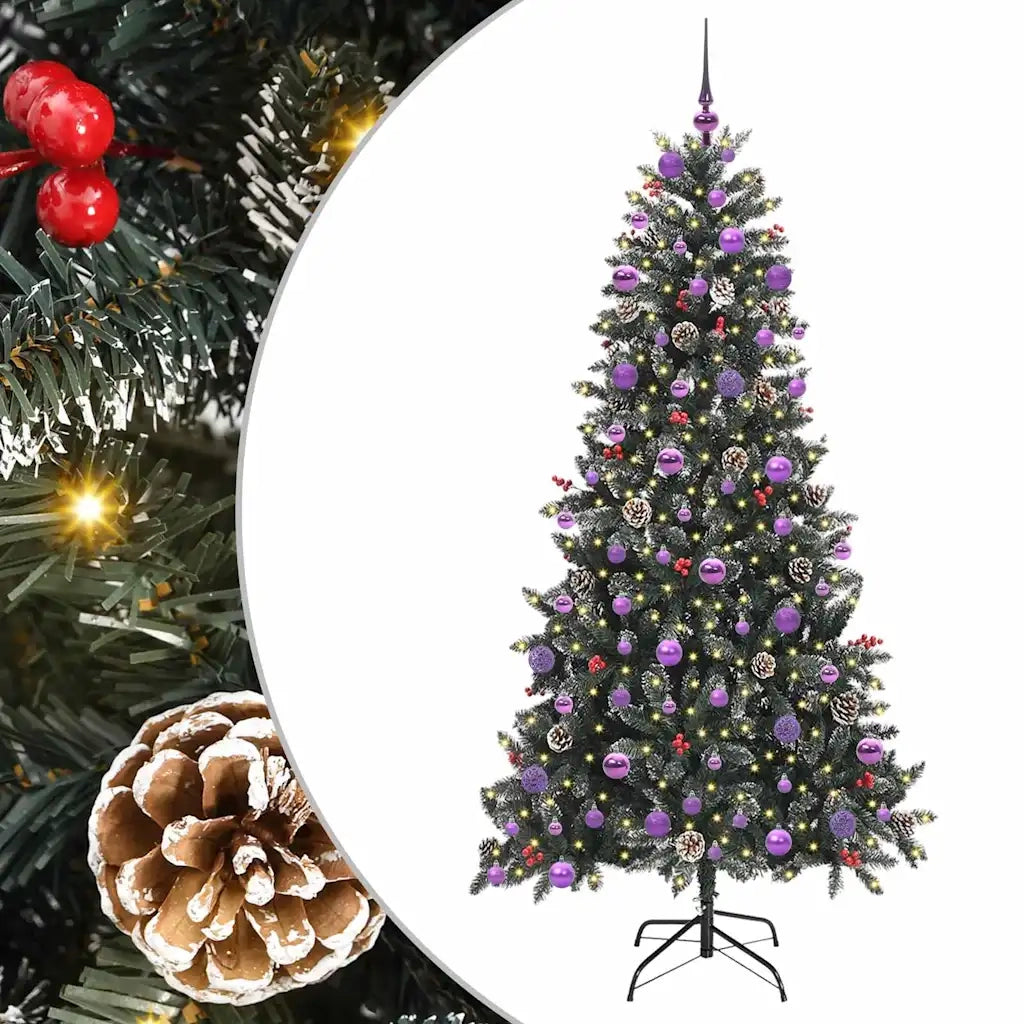 Albero di Natale Artificiale-Albero Natalizio con 300 LED Verde 210 cm 252987