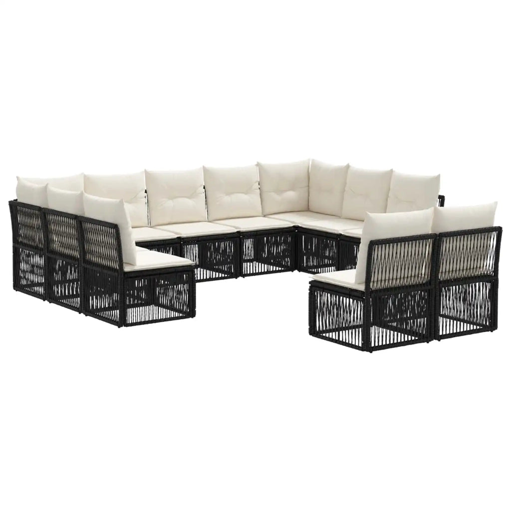 Set Divano da Giardino 11 pcs Nero polyrattan 3434374