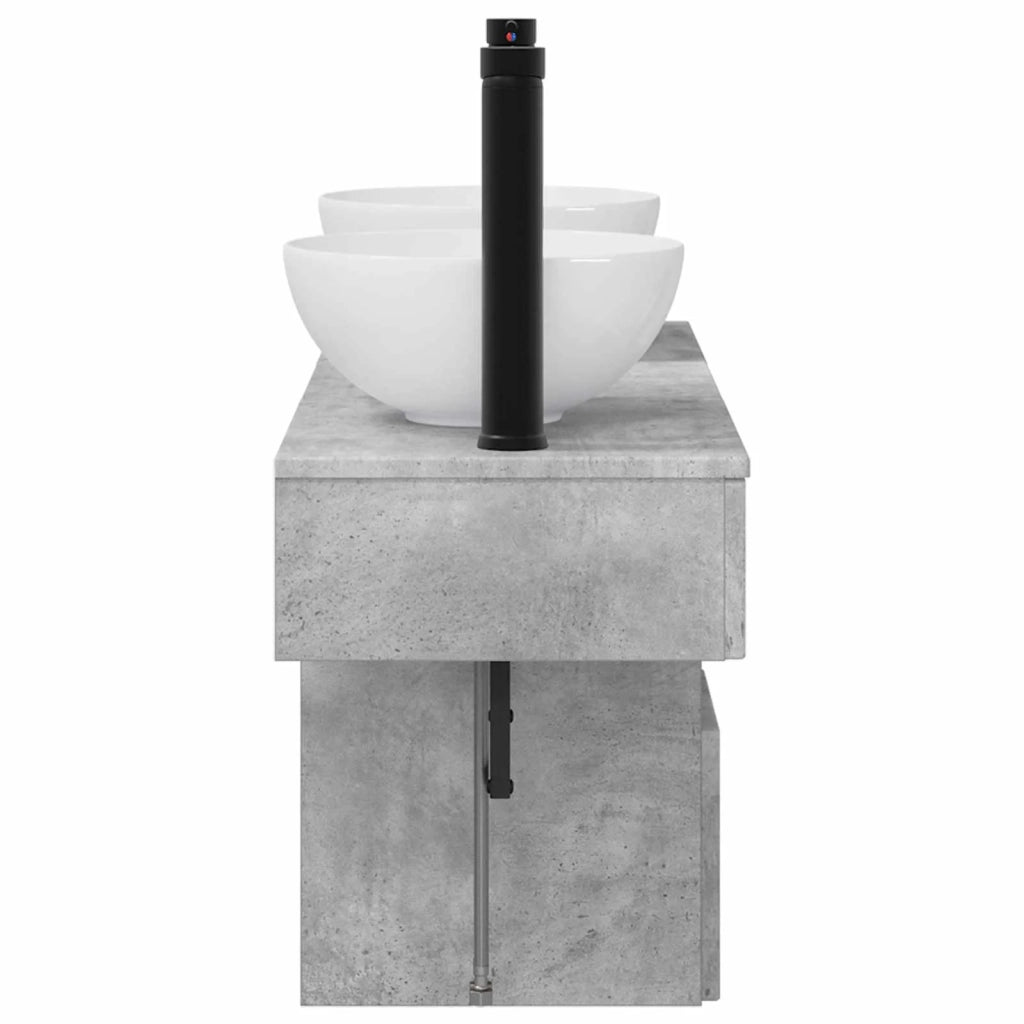 Set di mobili per il bagno 3 pz Grigio Cemento 3405590