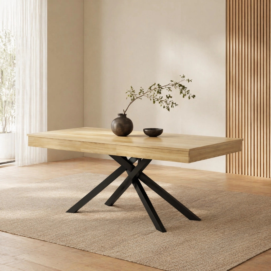 TAVOLO Allungabile 140-180x80 cm Legno colore Oak MDF