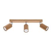 Lampada da soffitto scandinava a 3 luci in legno di quercia ZEKE GU10 LED IP20