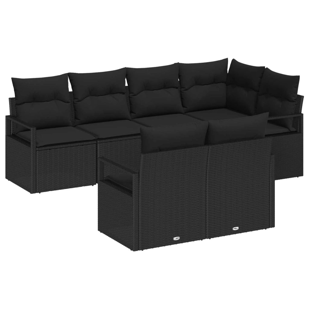 Set di divani 7 pcs Nero polyrattan 3346423