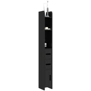 Mobile bagno colonna alto con ripiani e ante ¨C Zephmum ¨C 15x17x120 cm nero