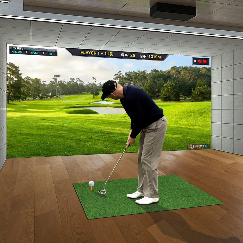 Tappetino golf con 2 punte da golf 2 astine di allineamento fori preforati, Tappetino in erba sintetica 152x92x2,7cm-Golf