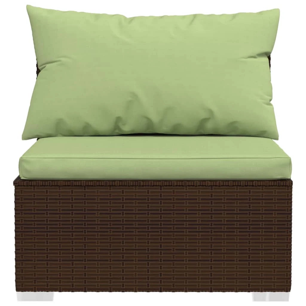 Set di mobili da giardino mobili da esterno 6 pezzi con cuscini resina intrecciata marrone 02_0016894