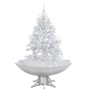 Albero di Natale | Decorazioni natalizie con Neve e Base a Ombrellone Bianco 140 cm