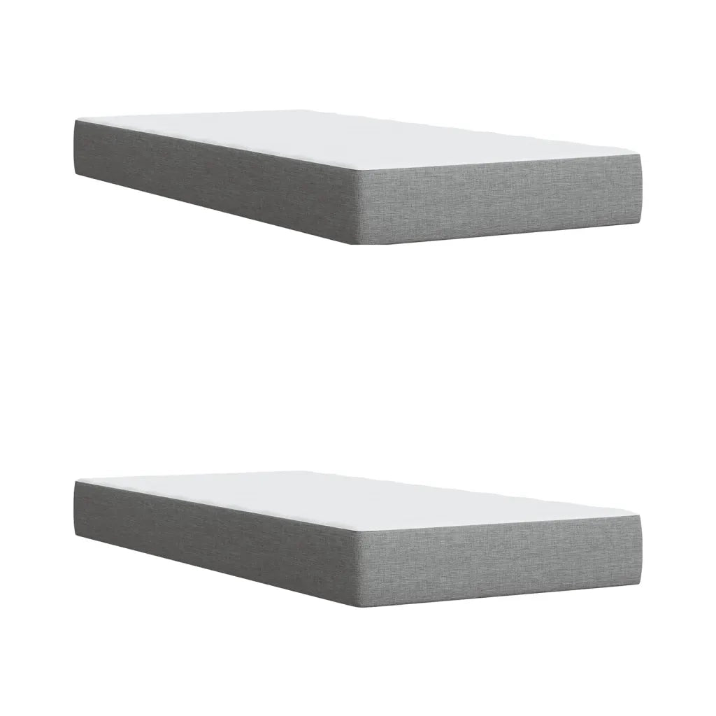 Giroletto a Molle con Materasso Grigio Chiaro 200x200cm Tessuto 3289101