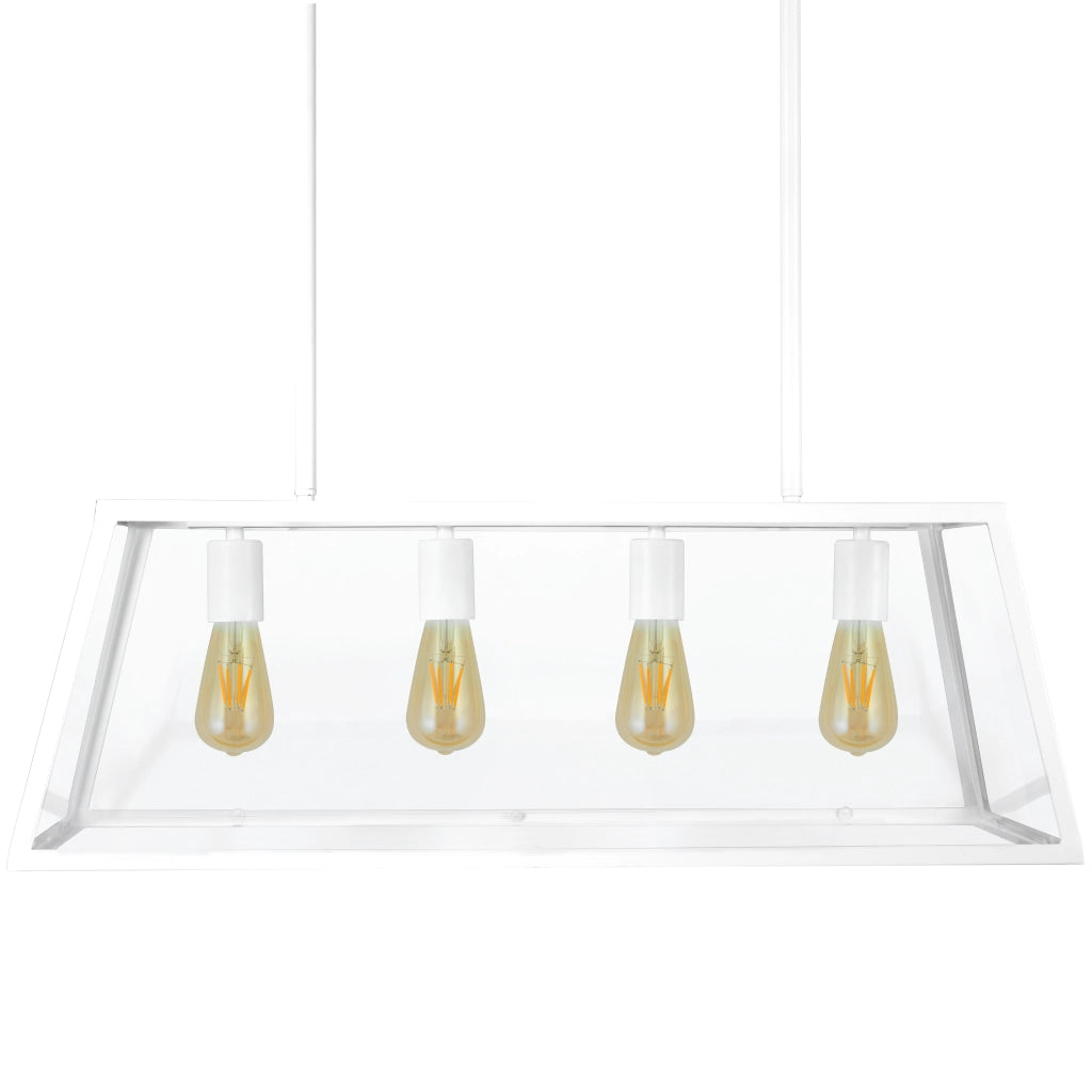 Lampada sospesa FINLAND bianca 4xE27 131cm in vetro Polux