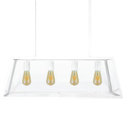 Lampada sospesa FINLAND bianca 4xE27 131cm in vetro Polux