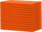Pacchetto da 12 - Serviette extra grandi, 100% cotone, 45 cm x 45 cm, arancione - tessuto spesso per uso quotidiano con angoli arrotondati