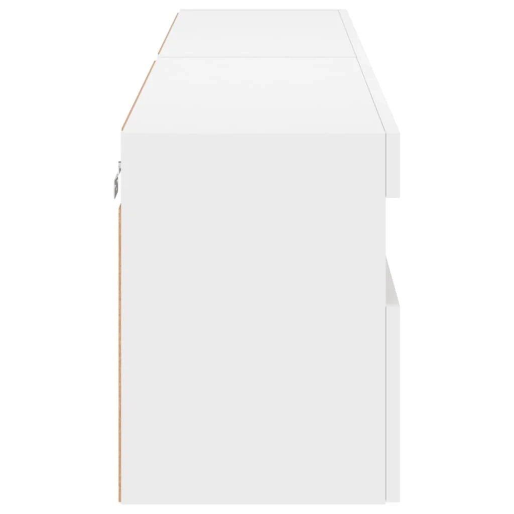Mobile TV multimediale da parete mensola TV credenza mobile TV per sala da pranzo soggiorno camera da letto con luci LED 2 pezzi 80 x 30 x 40 cm bianco 02_0029115