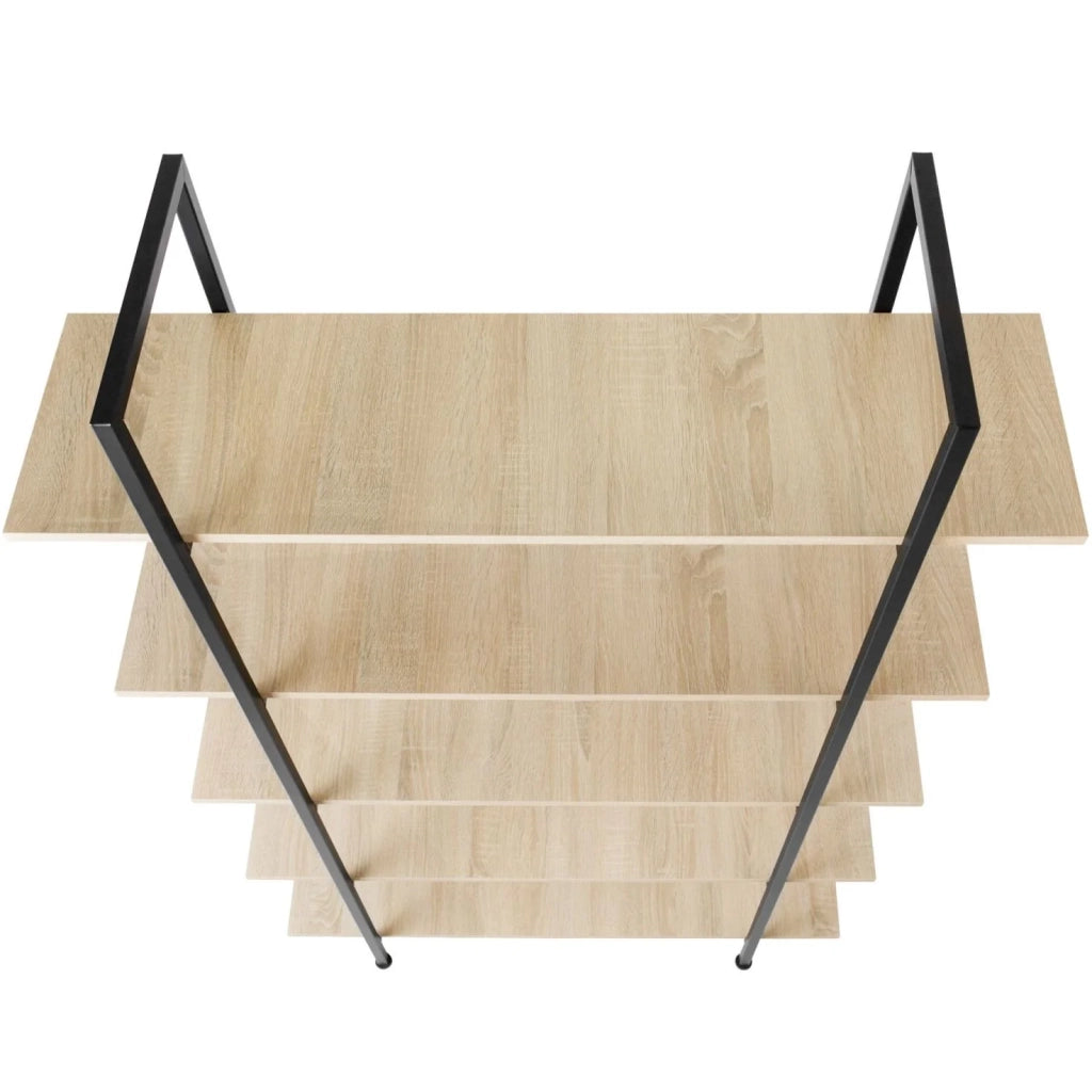 Libreria grande in stile industriale/vintage con 5 ripiani 179,5 cm beige 08_0000255