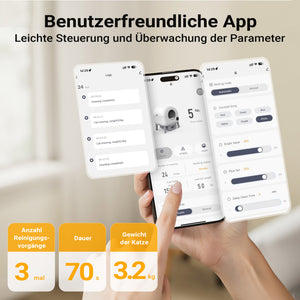 Fudajo Lettiera autopulente per gatti 76 L, lettiera automatica controllo con app e connessione USB, funzionamento manuale o automatico