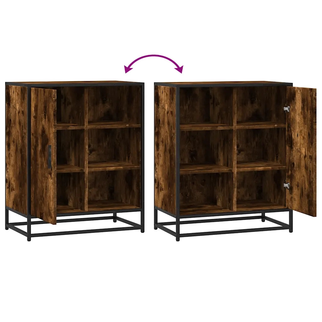 Credenza Rovere Fumo 62x35x76 cm in Legno Multistrato 848996