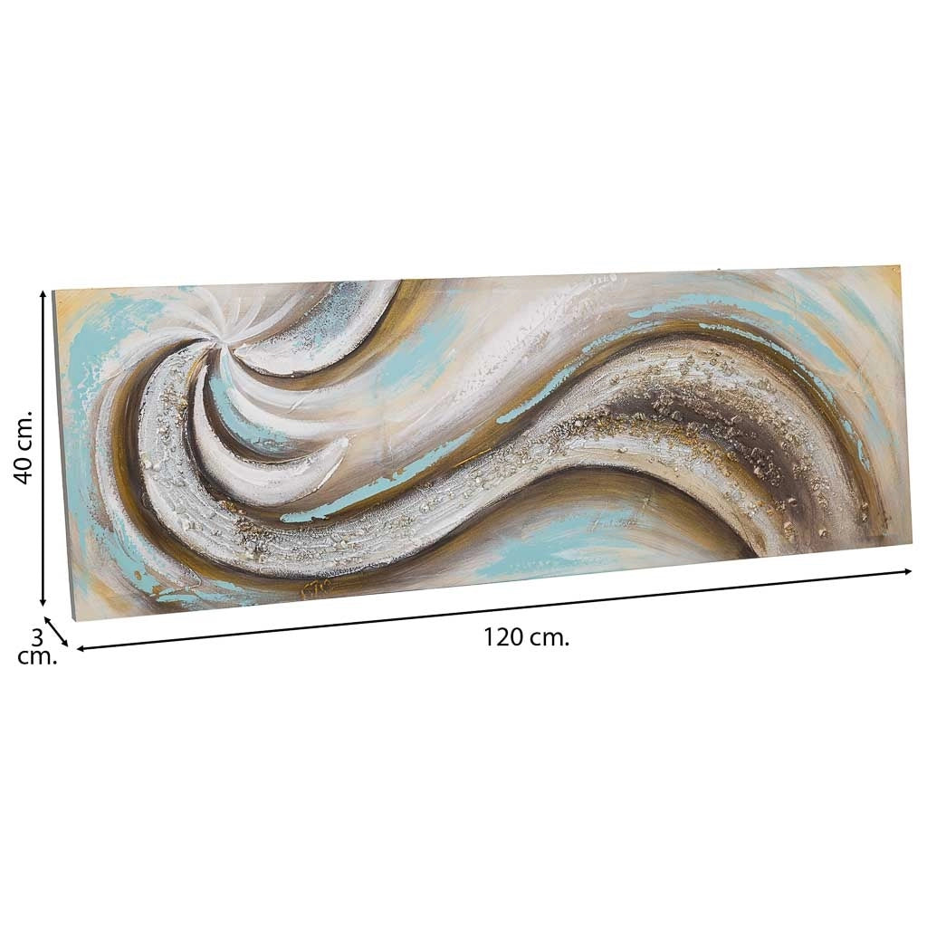 Quadro dipinto a mano con rilievo multicolore 40x120x3h cm