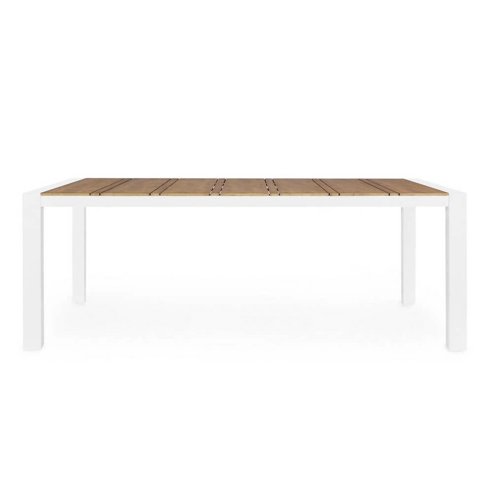 Tavolo da Giardino in Alluminio e Polywood Effetto Teak 198x100 - MESSENGER