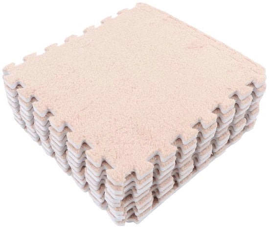 Tappeto da Pavimento 10 pezzi - Pannelli di Gomma Spugnosa - Progetto Rimovibile - Tappeto di Plush - Sicuro e Comodo - Ideale per Camere