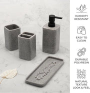 Set di accessori da bagno regalo, 4 pezzi, dispenser di sapone, piatto per sapone