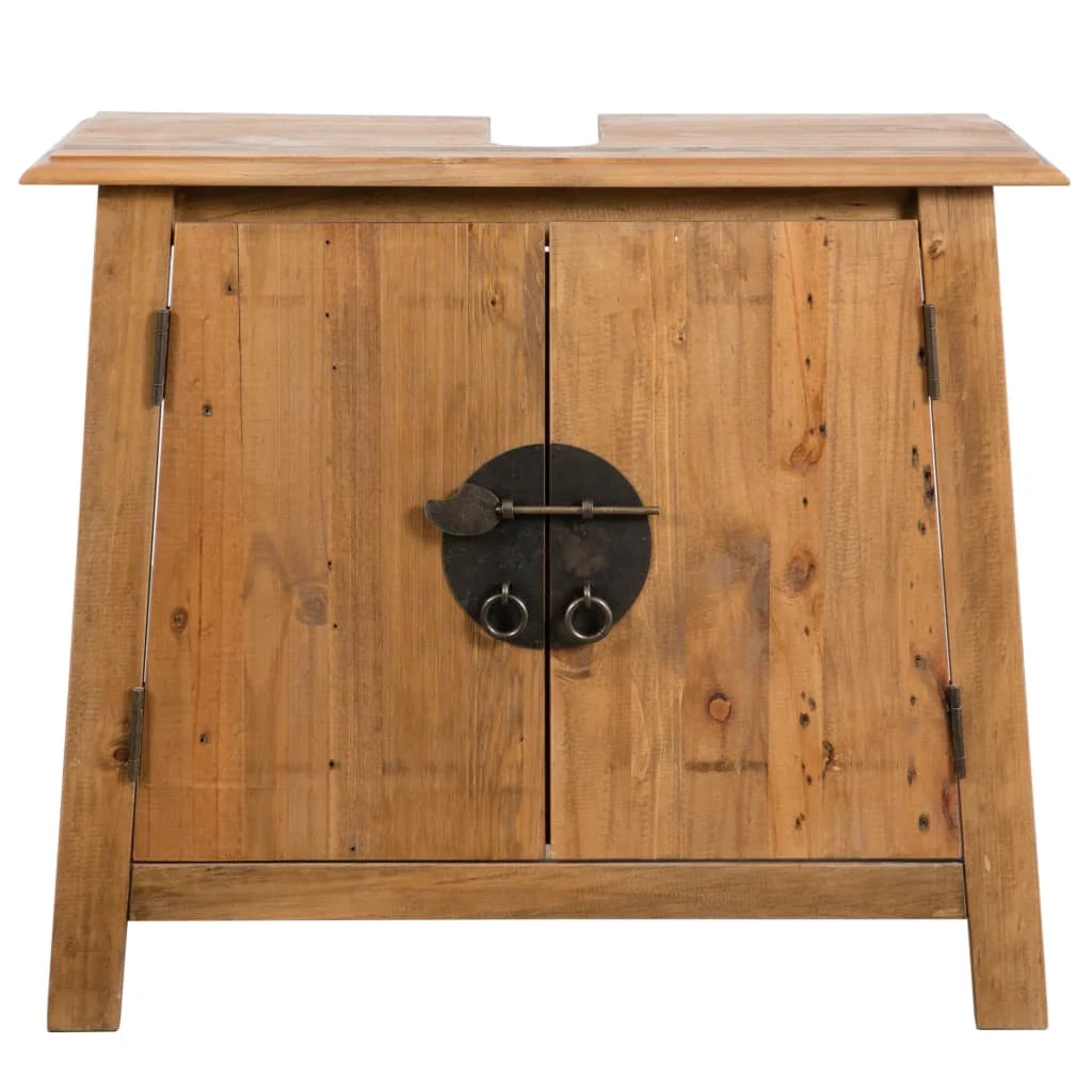 Mobile lavabo da bagno riciclato 70 x 32 x 63 cm pino massello 02_0006888