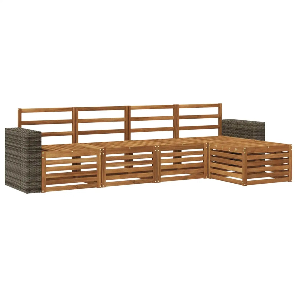 Set di divani da esterno 5 pz Naturale 3384245