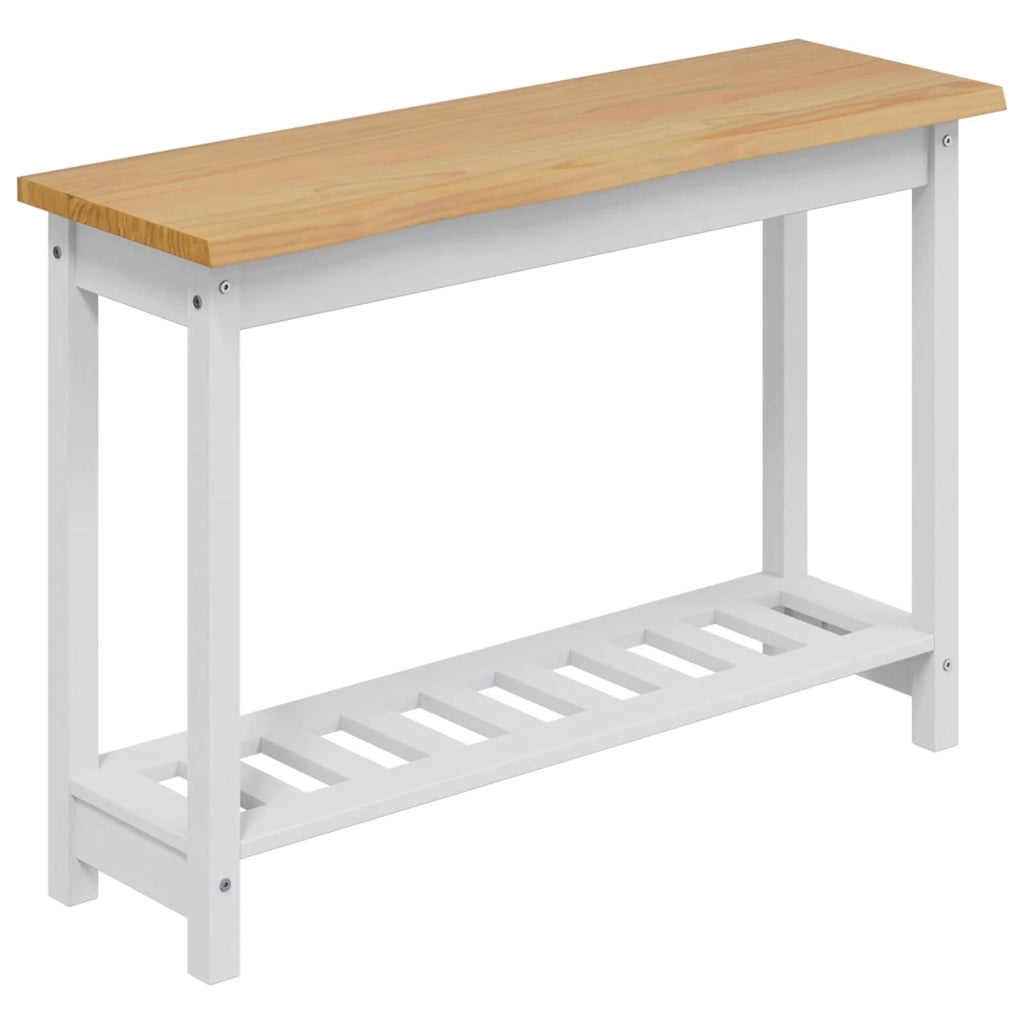 VidaXL Tavolo consolle con lo scaffale EKAI Bianco 112 x 35 x 76 cm 42037018