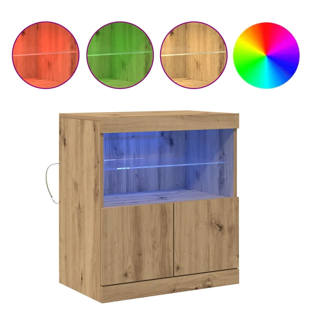 Madia LED Marrone 60,5 x 37 x 67 cm Legno multistrato 863028