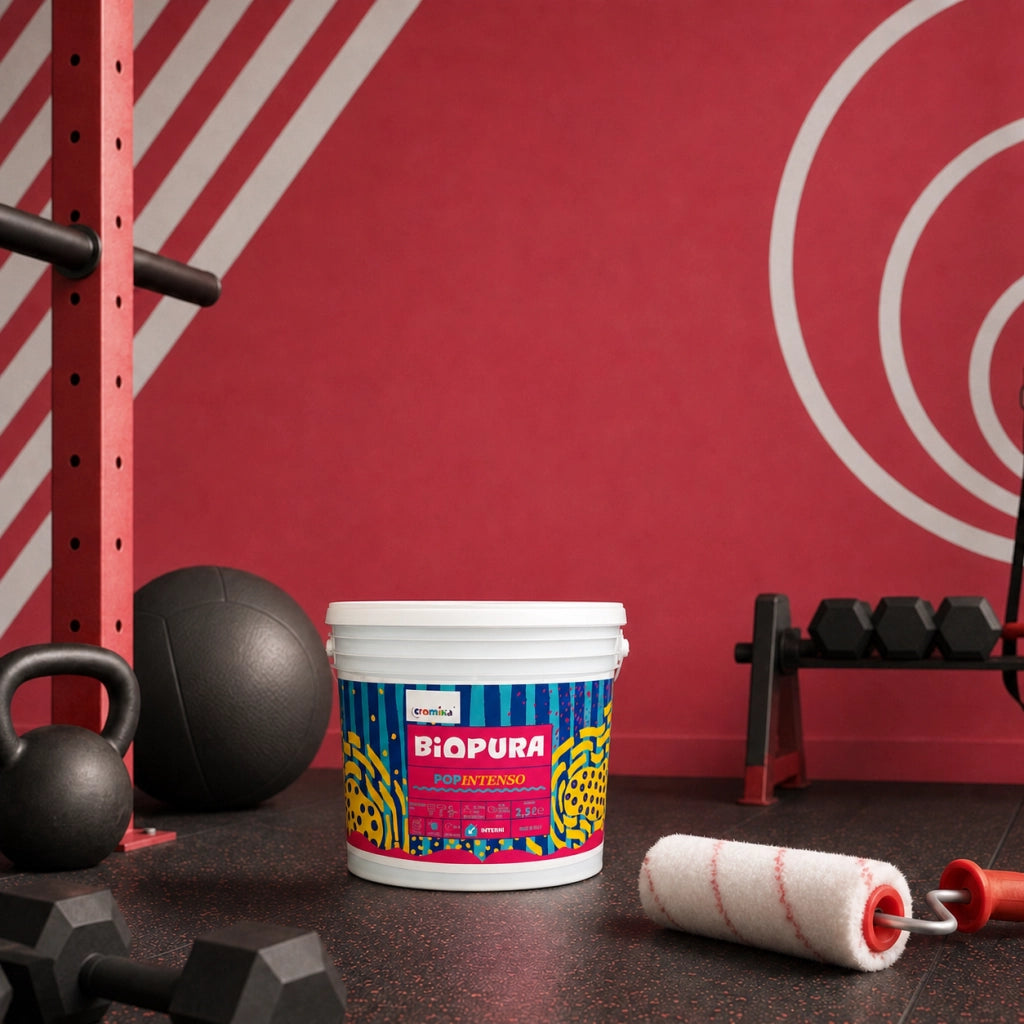 Popintenso palestra e decori interni pittura murale lavabile e coprente cromika *** formato 2.5 lt, colore- anguria p...