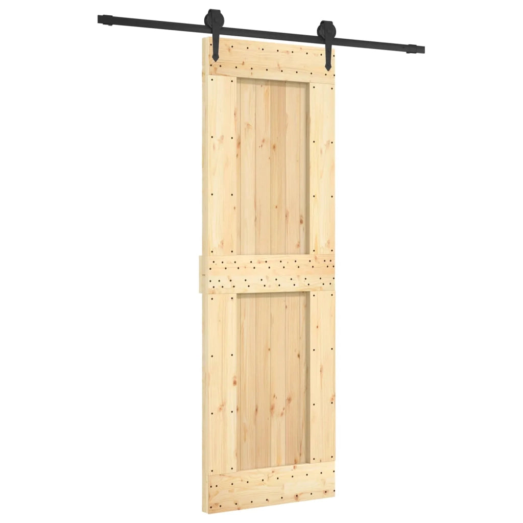 Porta scorrevole Naturale e Nero 70 x 210 cm 3445125