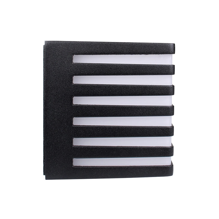 APPLIQUE LED CUBO IN ALLUMINIO NERO E PVC BIANCO LUCE CALDA 3000K ILLUMINAZIONE MODERNA DA ESTERNO IP54 - ELEGANZA FUNZIONALE PER GIARDINI E VIALETTI