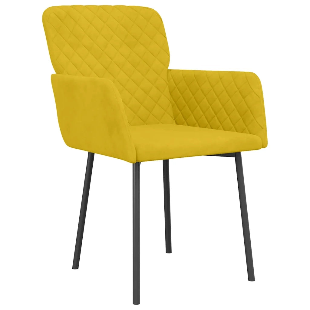 Sedie da Pranzo 2 pz Gialle in Velluto cod mxl 6377