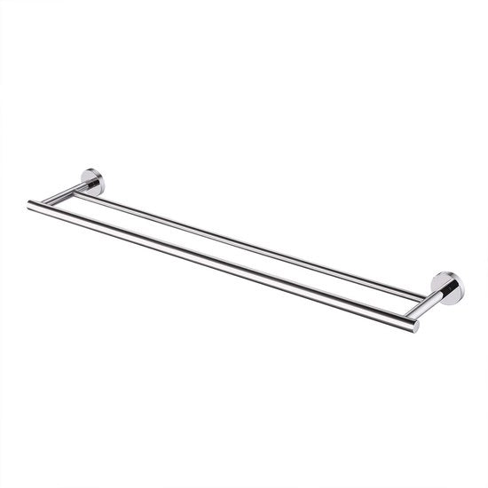 Doppia Barra per Asciugamano per Bagno in Camper con Supporto per Asciugamano 75 CM con Montaggio a Parete Liscio, A2001S75