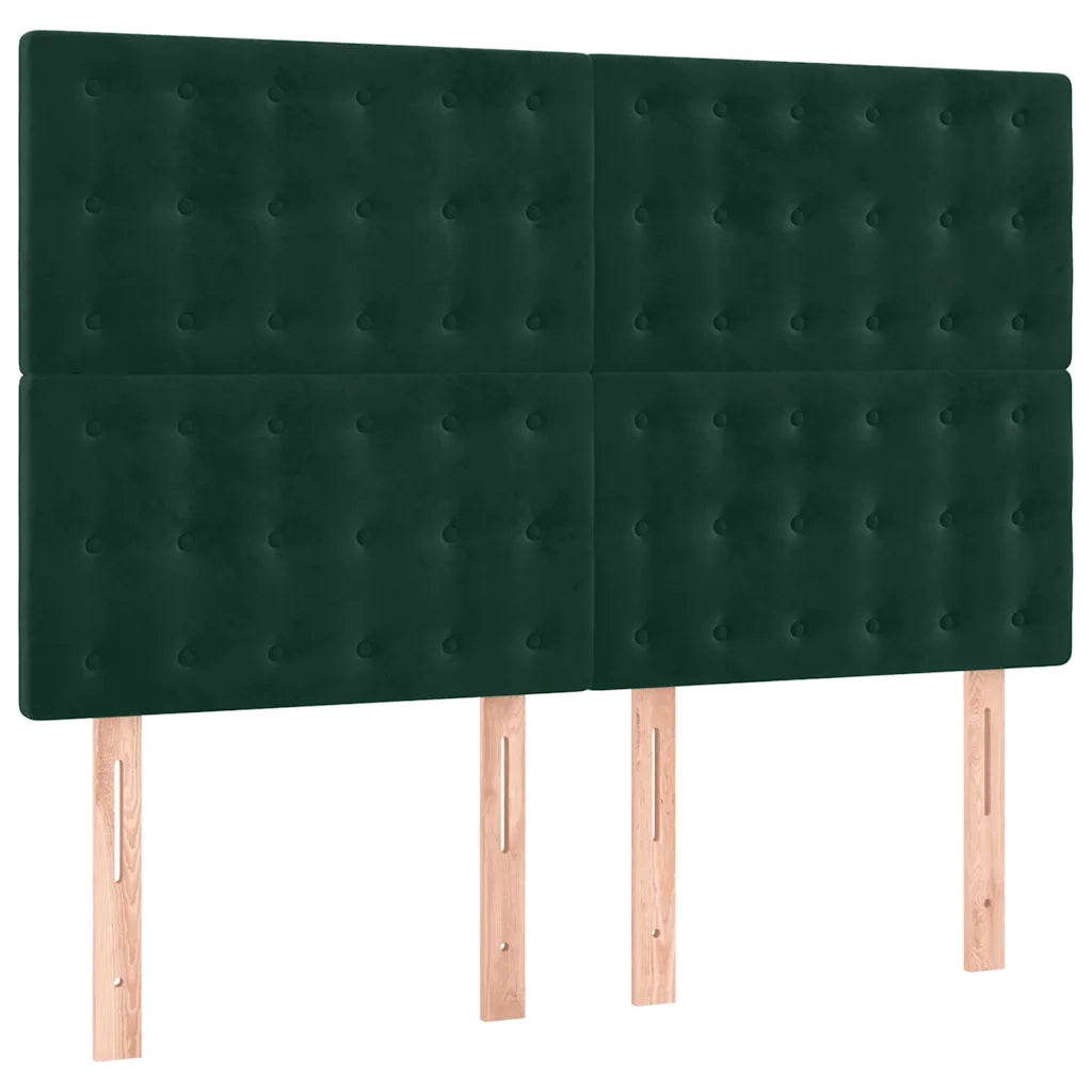 Giroletto a Molle con Materasso Verde Scuro 140x190 cm Velluto 3132918