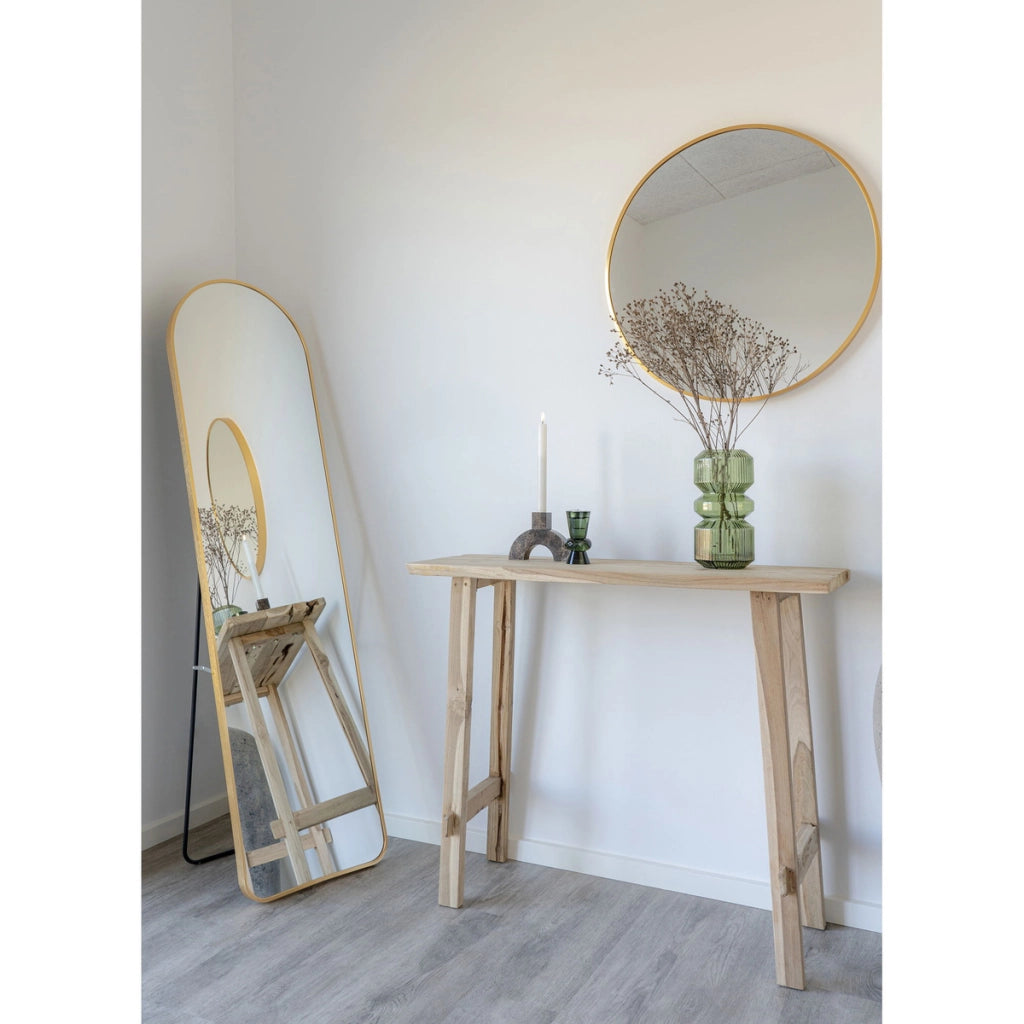 Tavolo Consolle Girona, Marrone, Legno, 90x30x80 cm