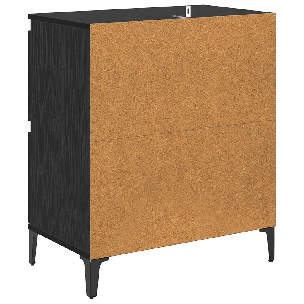 Sideboards 2 pcs Rovere Nero 60 x 35 x 70 cm Legno multistrato 3415594