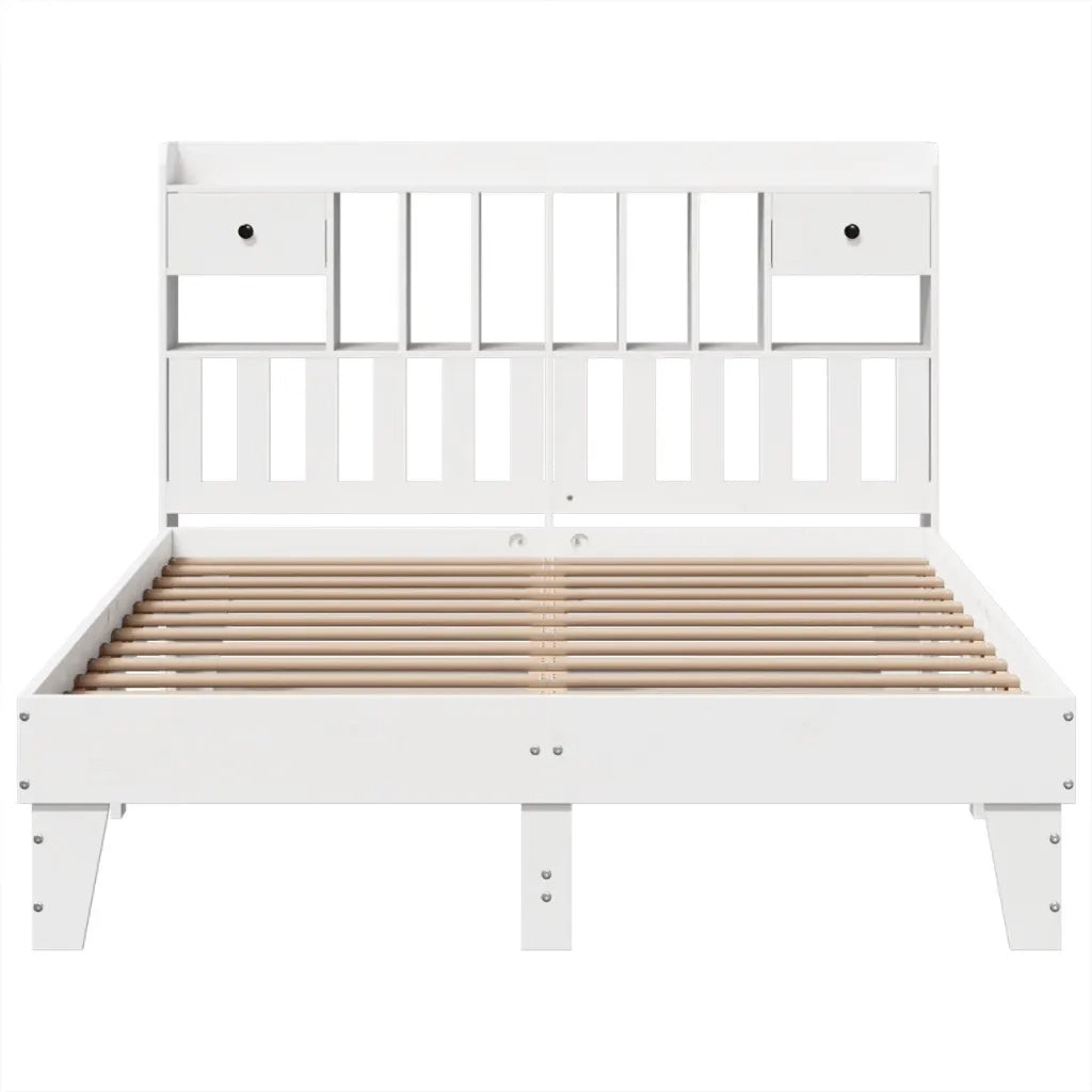 Letto senza Materasso Bianco 140x190 cm Legno Massello di Pino 3308856