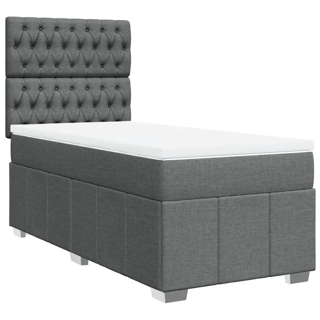 vidaXL Giroletto a Molle con Materasso Grigio Scuro 100x200 cm Tessuto