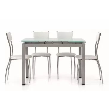 Tavolo da pranzo ufficio in vetro allungabile 110x70x76h