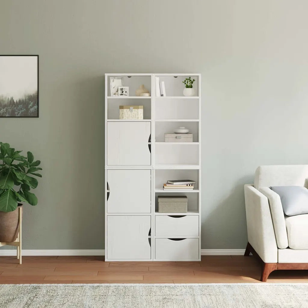 Armadietti Laterali 4 pz ODDA Bianco 40x24x79 cm Legno di Pino 3365353