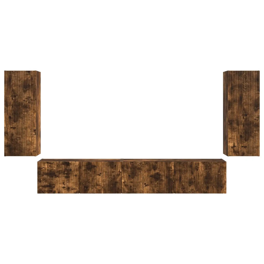 Set mobile TV 4 pcs Rovere fumé Legno multistrato
