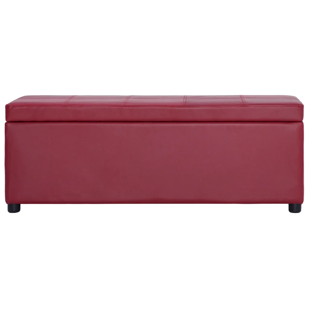 Panca con Vano Portaoggetti 116 cm Rosso Vino in Similpelle