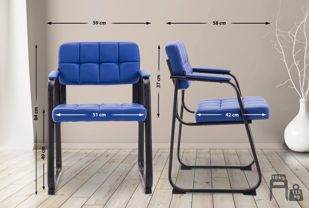 Sedia Visitatore Canada B in Similpelle blu