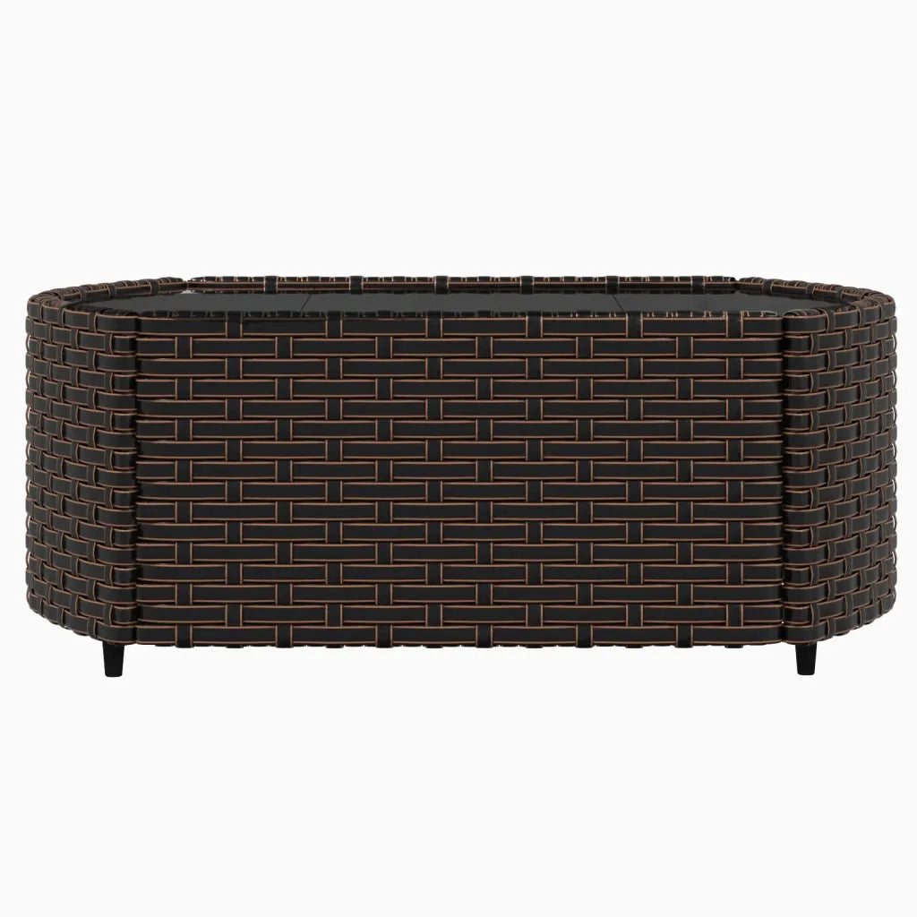 Set Mobili da Giardino 4 pz con Cuscini in Polyrattan Marrone 319760