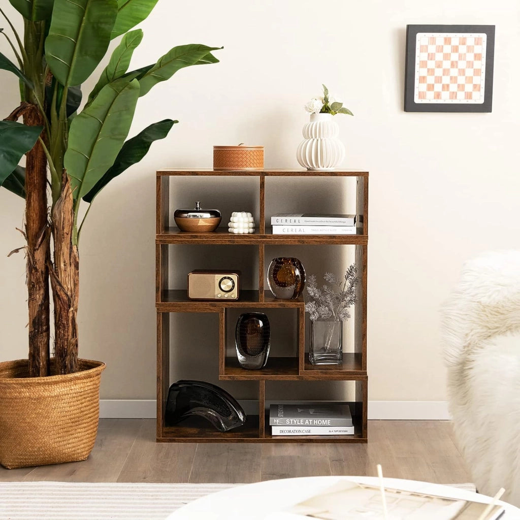 Mobile Porta TV Combinabile con Ripiani Aperti, per TV Fino a 65 Pollici, Mobile TV di Legno per Camera da Letto, Soggiorno, Capacità di Carico Massima 80 kg, 134-180 x 30 x 43 cm (Marrone)