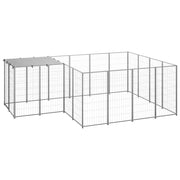 Gabbia per cani da esterno recinto per animali colore argento 6,05 m² in acciaio codice 02_0000292